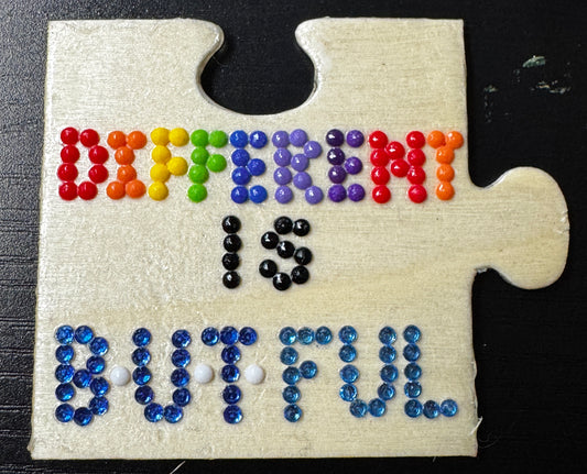 Autism Puzzle Piece Different is B-U-T-FuL magnet