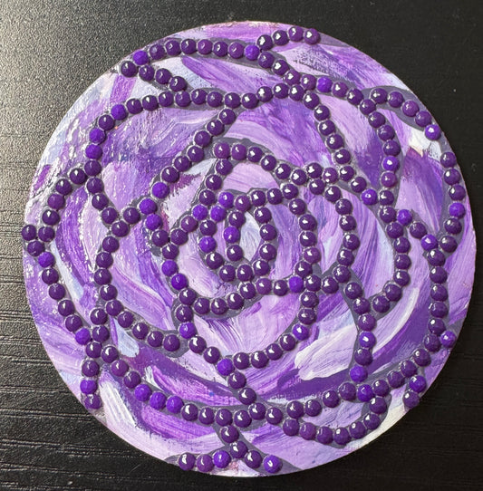 Purple rose Circle Magnet