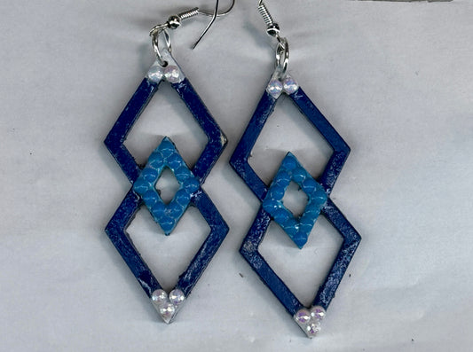 Earrings - Royals colors triple diamond