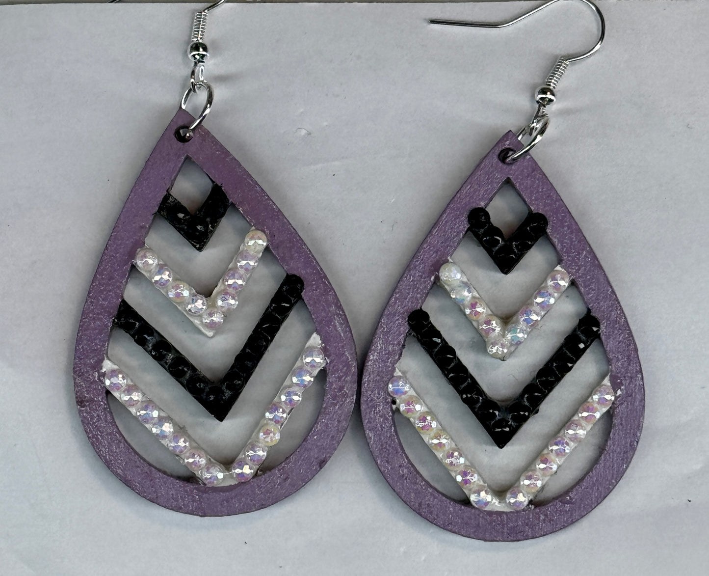 Earrings - Lavender teardrop