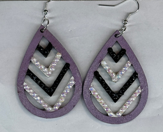 Earrings - Lavender teardrop