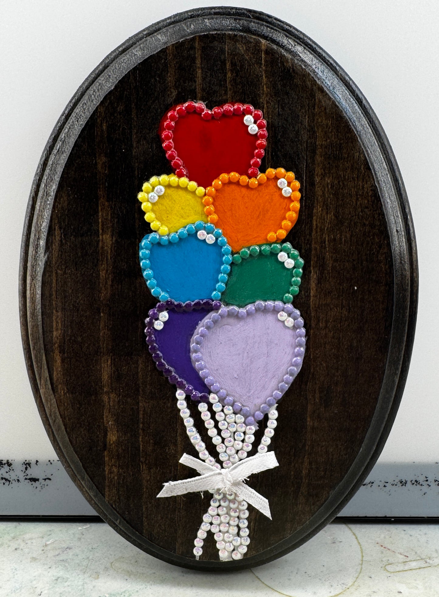 Rainbow Heart Balloon Bouquet sign