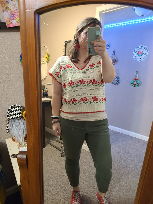 Floral Graphic Knit Top