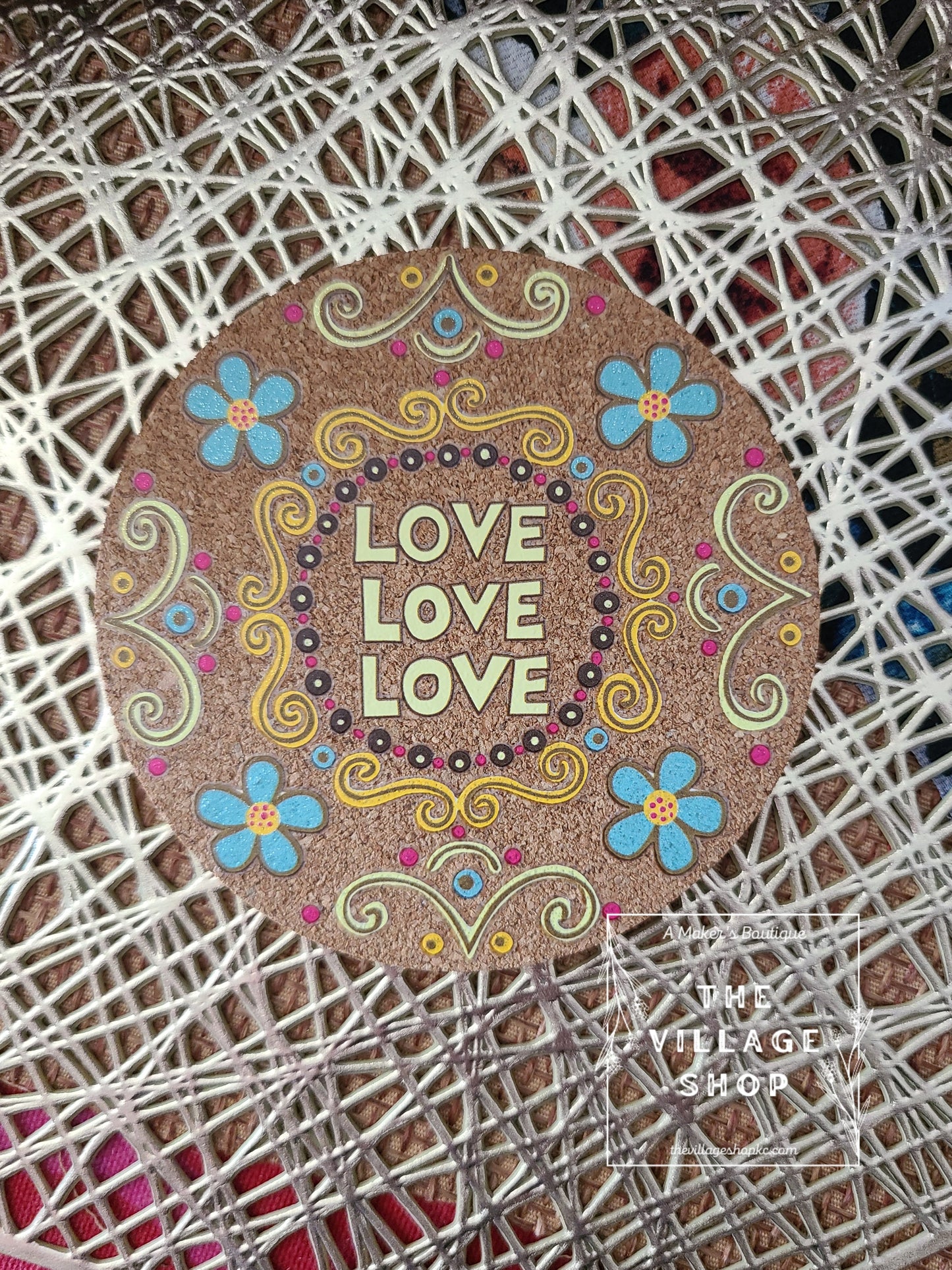 Hippie Love Cork Coasters