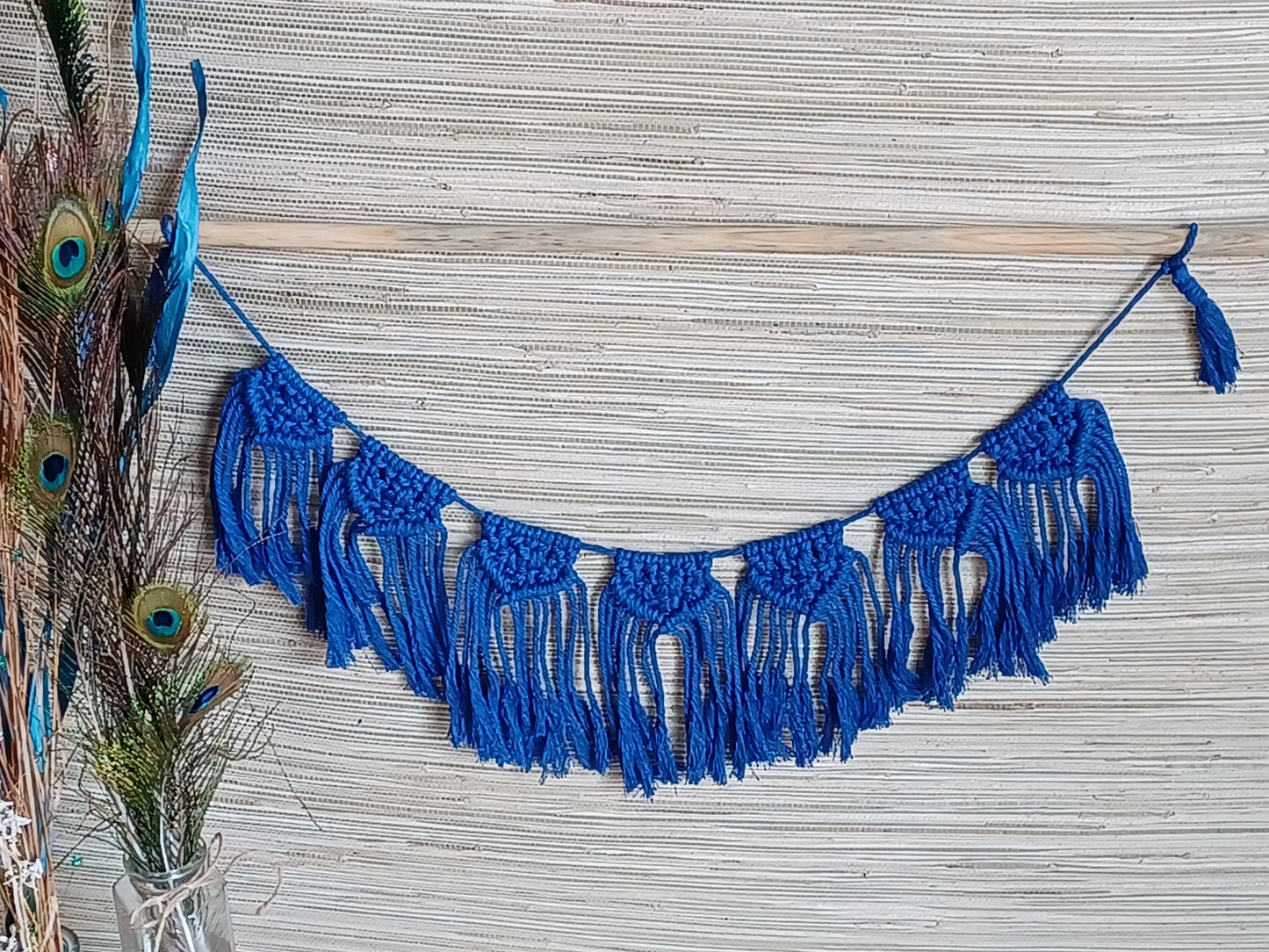 Royal Blue Macrame Garland