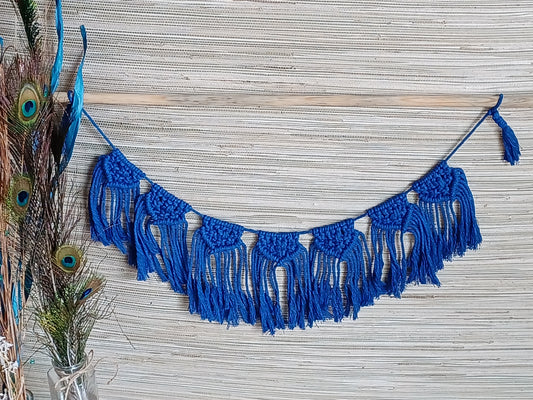 Royal Blue Macrame Garland