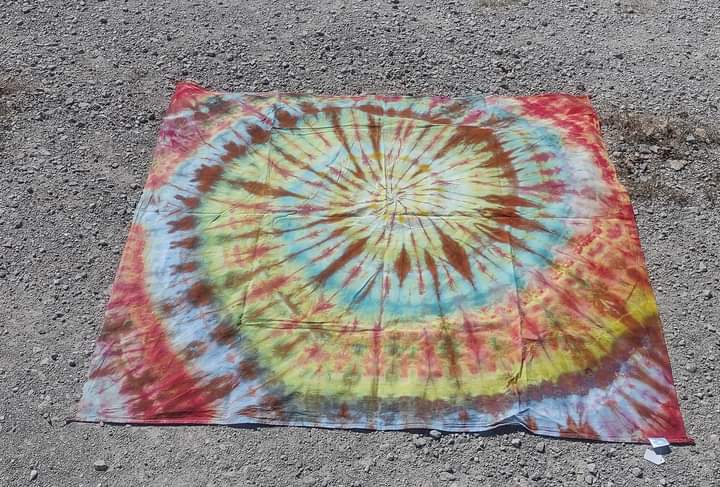 Ice dyed Spiral Tapestry