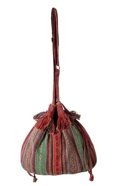 Tibetan Cotton Drawstring Sling Bag