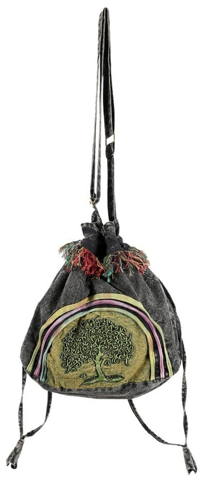 Tree of Life Drawstring Hobo Bag
