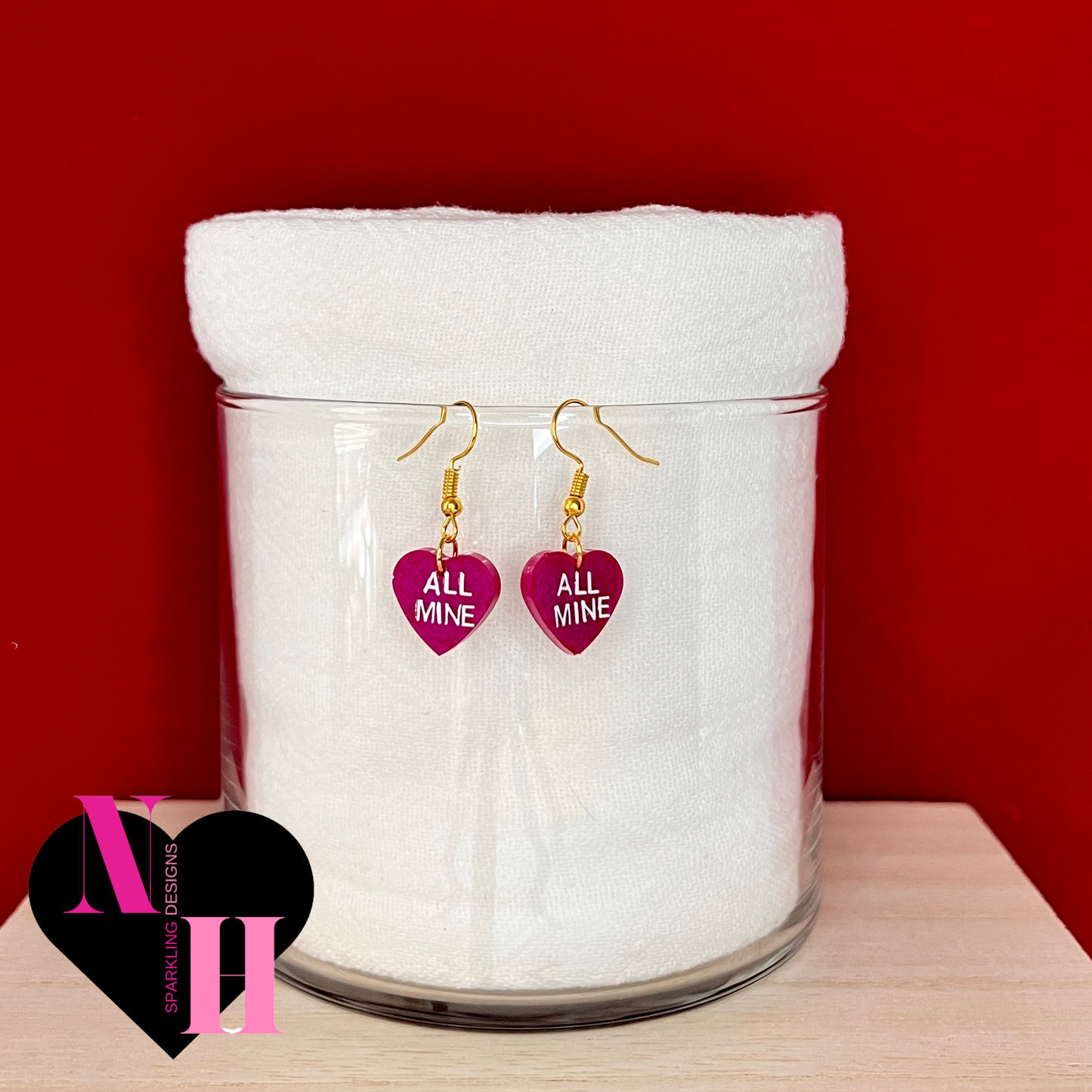 V-Day Dangle Heart Earrings